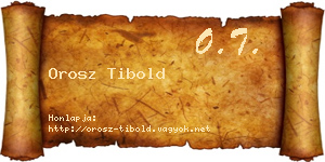 Orosz Tibold névjegykártya